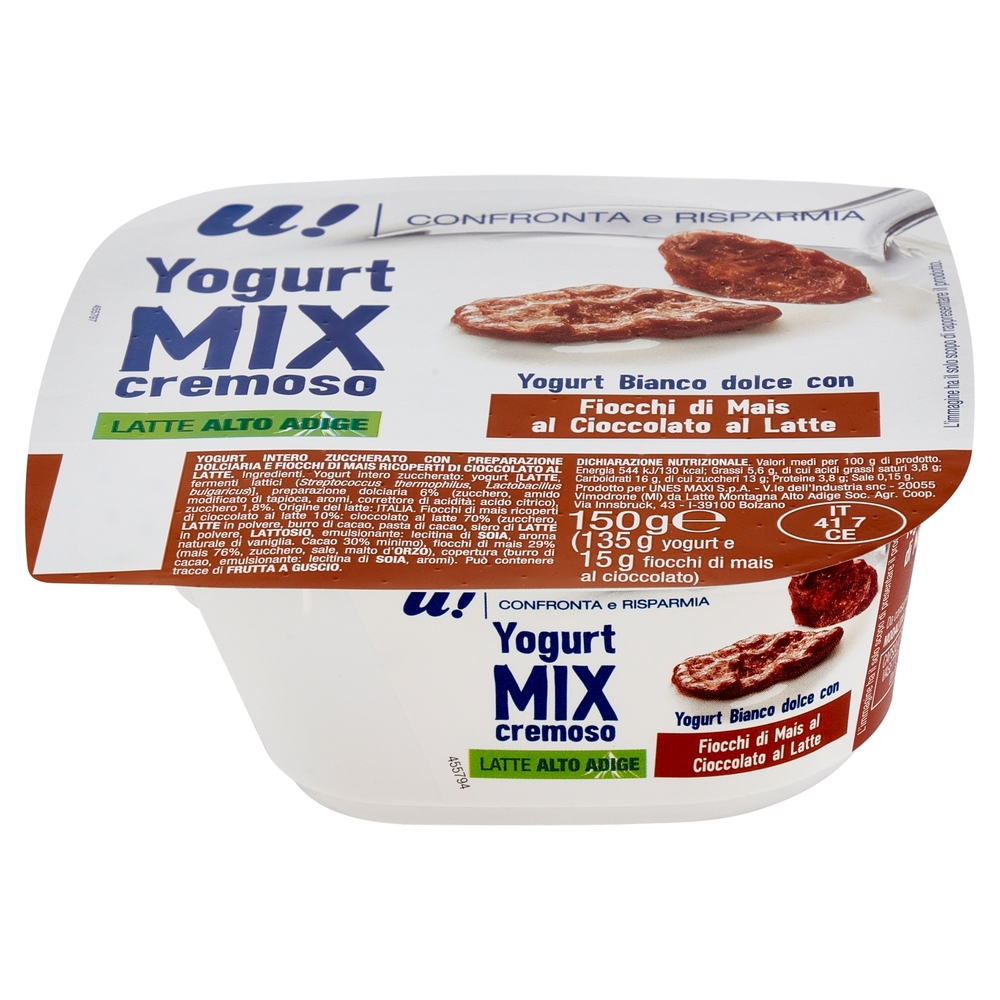 Yogurt Mix Cremoso con Fiocchi di Mais al Cioccolato al Latte U! Confronta e Risparmia